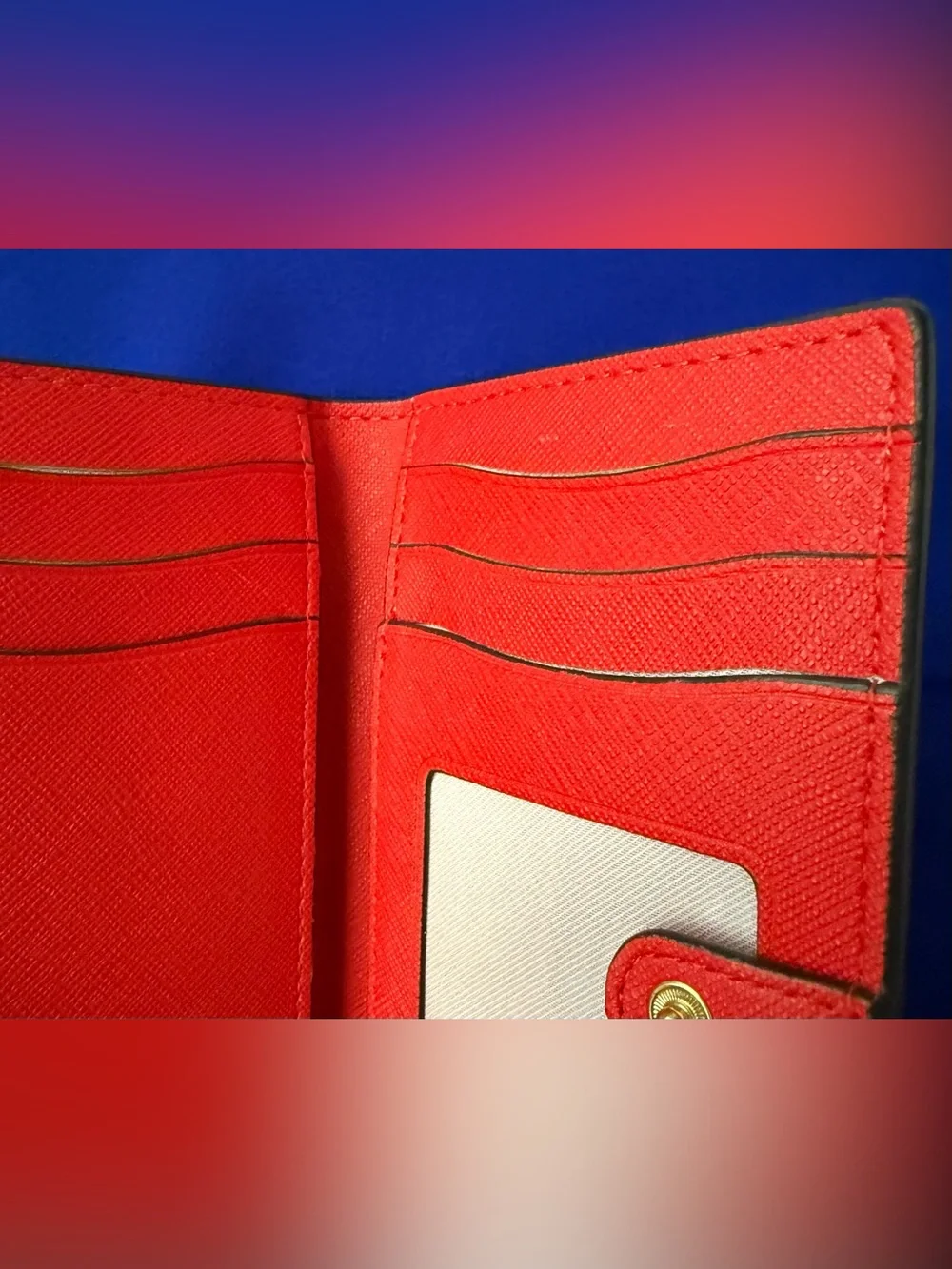Kate Spade Slice Embossed Leather Small Slim Bifold Wallet